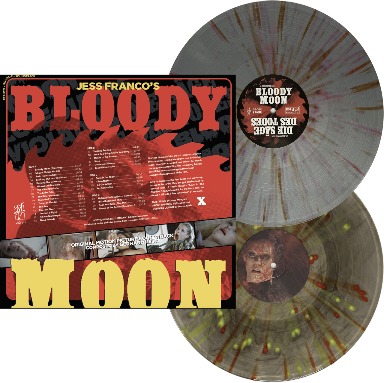 BLOODY MOON ORIGINAL MOTION PICTURE SOUNDTRACK VINYL 2LP COMPOSED BY GERHARD HEINZ