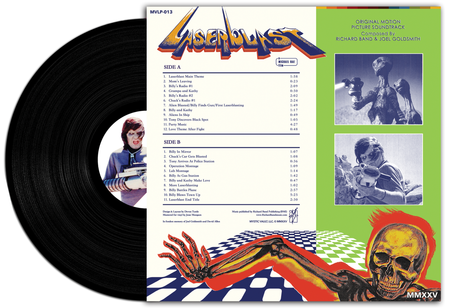 LASERBLAST OST VINYL COMPOSED BY RICHARD BAND AND JOEL GOLDSMITH